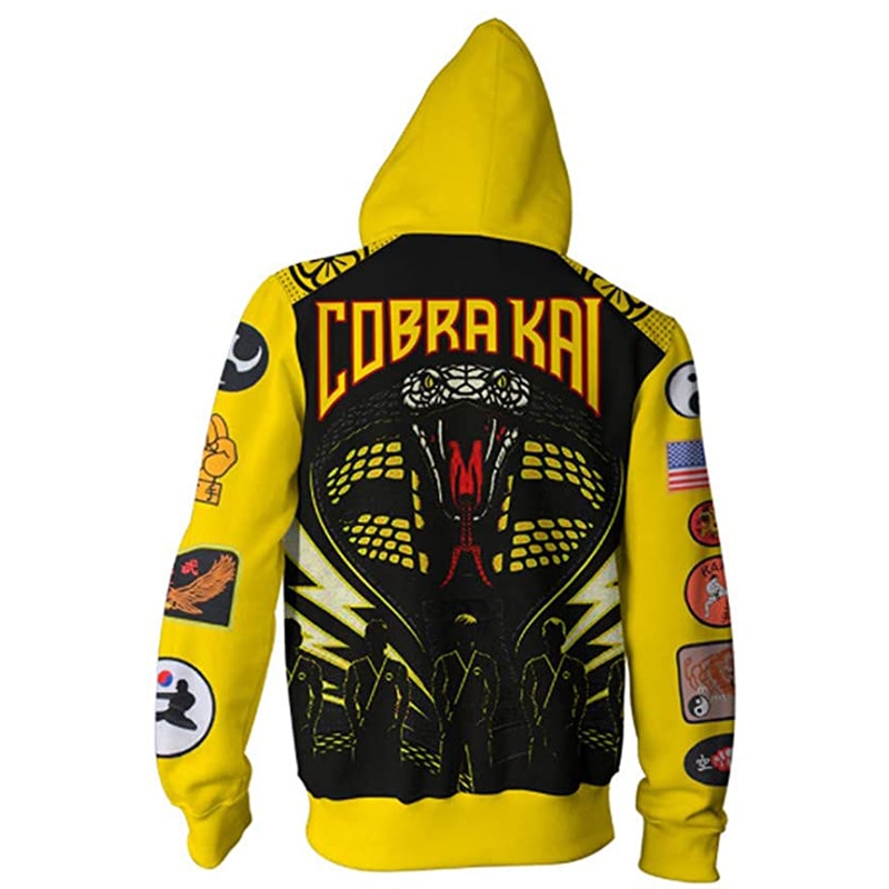 TV Series Cosplay Hoodies Cobra Kai 3D Print Sweatshirt Zipper Hoodie Men Women Fashion Streetwear Harajuku Jacket Coat Clothes
