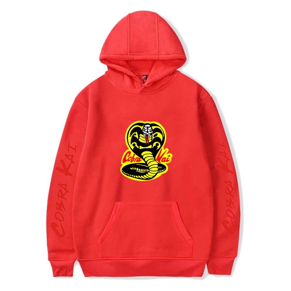 Black Hoodie COBRA KAI Hoodies Men Women Sweatshirts Harajuku Hip Hop Hooded COBRA KAI boys girls Casual Popular pullovers