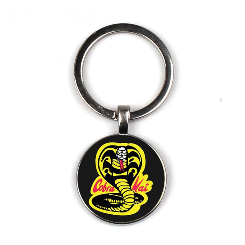 Cobra Kai Keychain Glass Time Gem Keychain Key Jewelry Diy Custom Photo Personalized Gifts, Men'S Keychain Gifts
