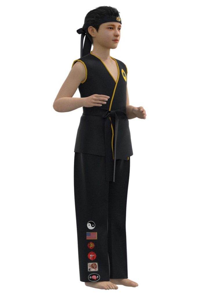Karate Kid Cobra Kai Cosplay Costume Kids Top Pants Outfits Halloween Carnival Suit